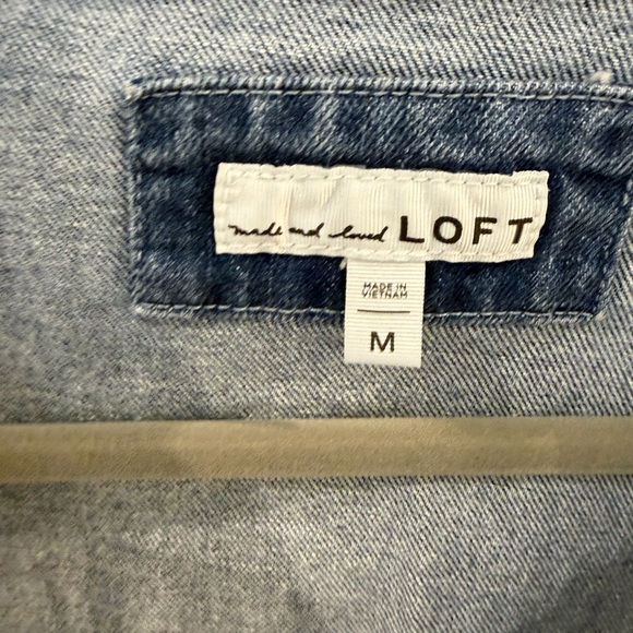 LOFT Braided Trim Jean Jacket in Indigo Blue - Picture 5 of 9